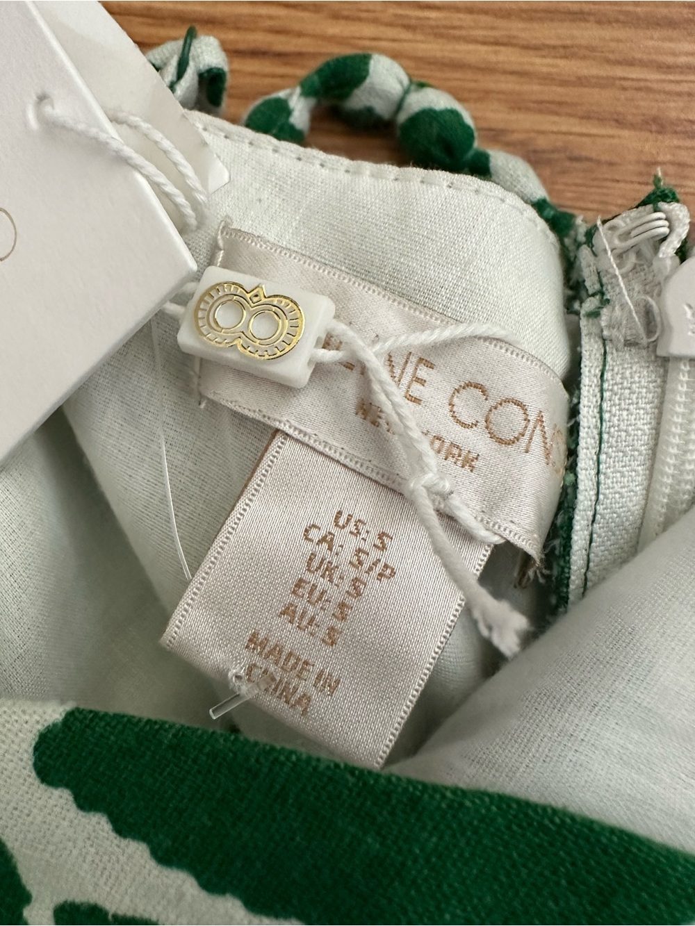 NWT Caroline Constas Green White Linen Blend Midi Dress S - Picture 9 of 15